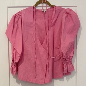 RHODE Pink Puff Sleeve Blouse